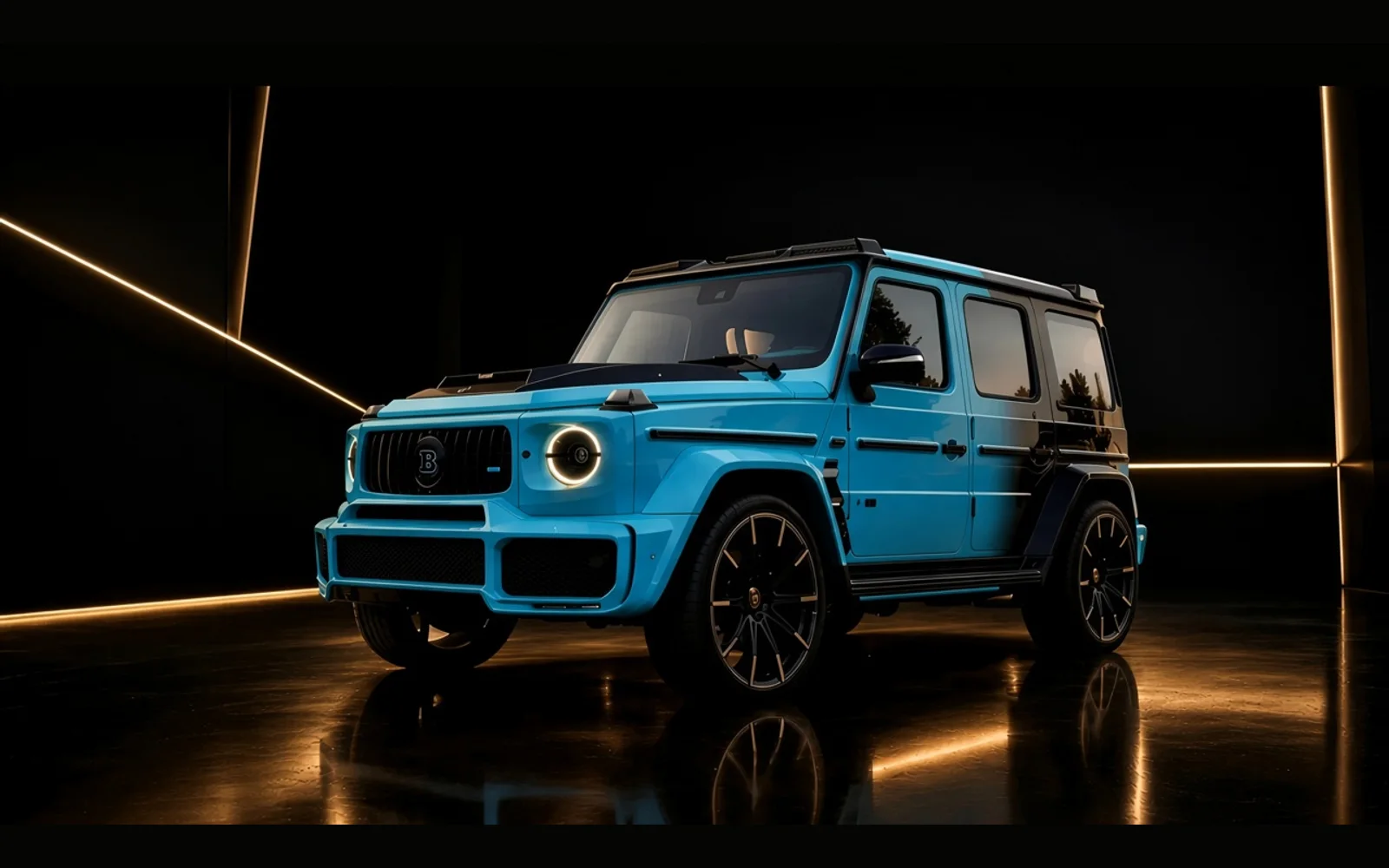 Brabus G-Class Blue / Black Carbon for rent in Dubai