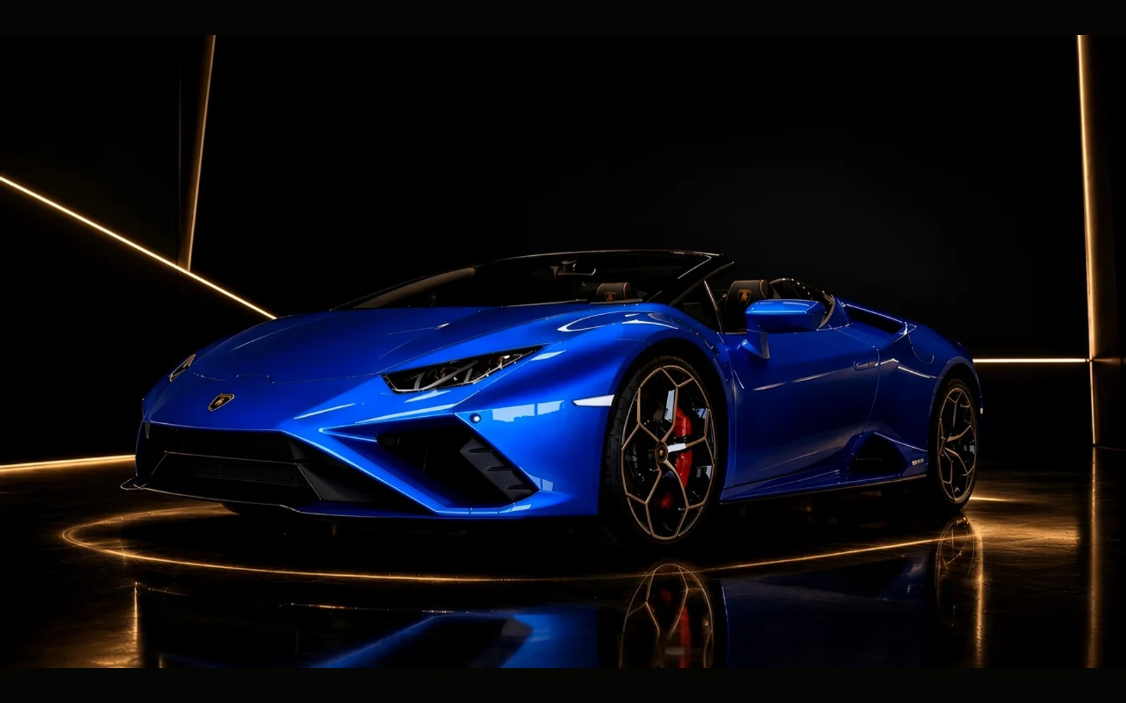 Lamborghini Huracán EVO Spyder Blue for rent in Dubai